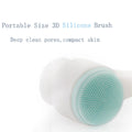 Portable size 3D silicone brush with text on a white background