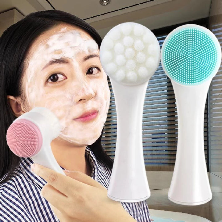 Double-Sided Silicone Face Cleansing Brush Facial Cleanser